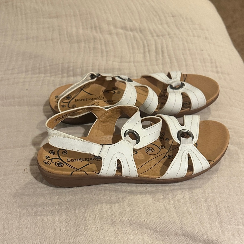 BareTraps Women's White Jollity Strappy Sandals